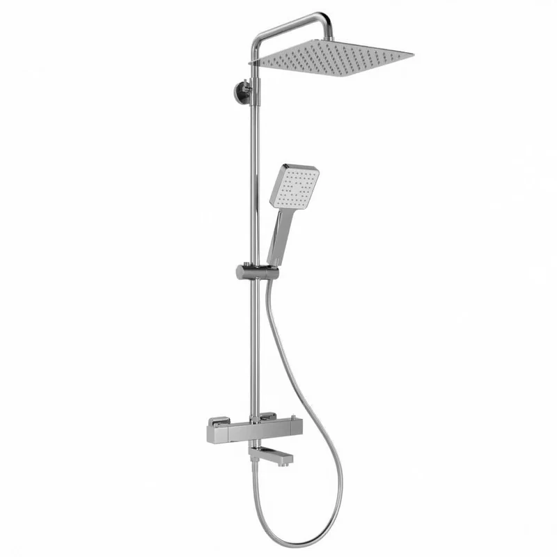 Garvee Struttura Alternativa Doccia Moderna con Miscelatore Termostatico Set Completo per Bagno, Cromato, Regolabile, Facile Installazione