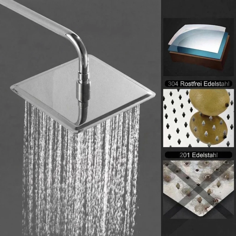 Garvee Struttura Alternativa Doccia Moderna con Miscelatore Termostatico Set Completo per Bagno, Cromato, Regolabile, Facile Installazione