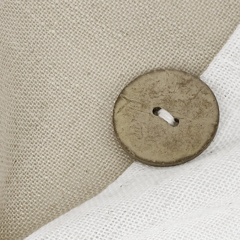 Garvee Tende per Cucina con Bottoni Patchwork Semitrasparenti Lino e Poliestere per Bagno e Camera da Letto 69x76cm Marrone