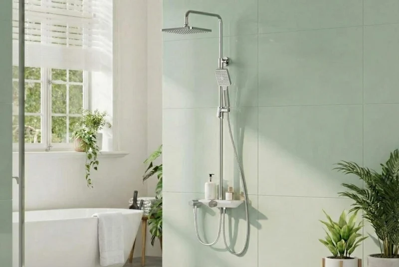Sistema Doccia Garvee con Doccia a Soffione 250mm, Doccia a Mano 3+1 Funzioni, Acciaio Inox Cromato, Asta Doccia Regolabile, Bagno Moderno, Anticalcare