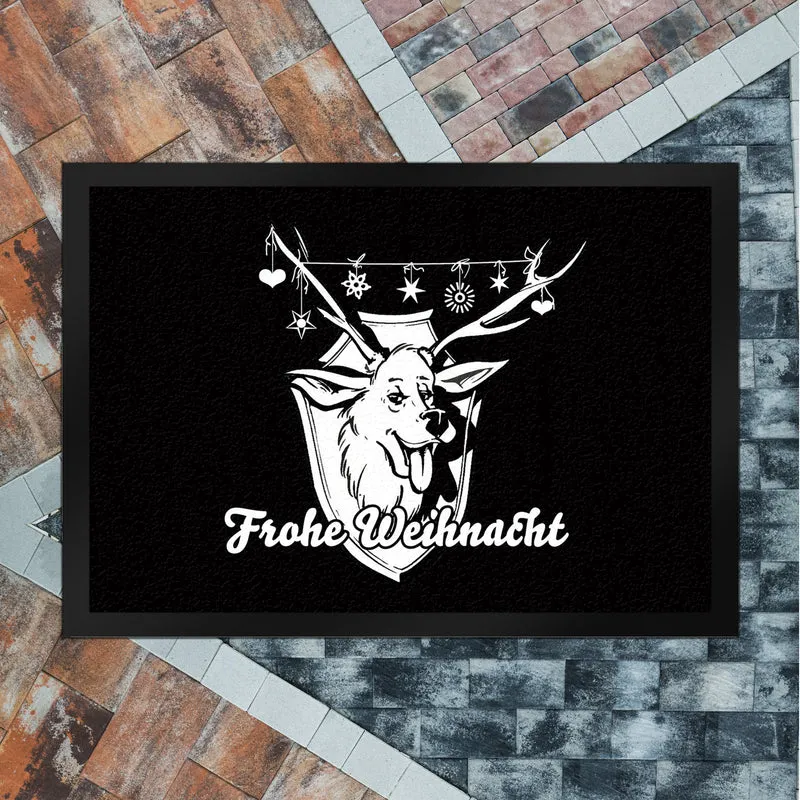 Hirschkopf Fußmatte in 35x50 cm mit Spruch: Frohe Weihnacht