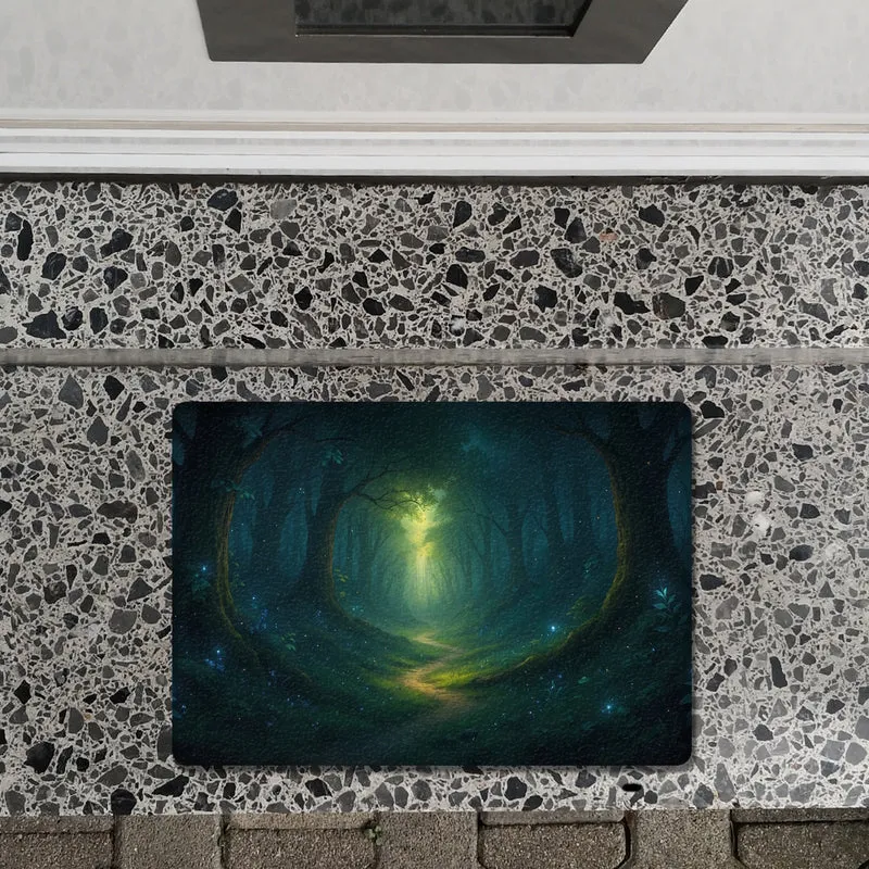 Mystischer Waldpfad Fußmatte in 35x50 cm ohne Rand für Naturfans