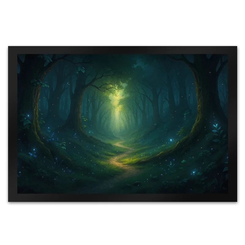 Mystischer Waldpfad Fußmatte in 35x50 cm für Naturfans