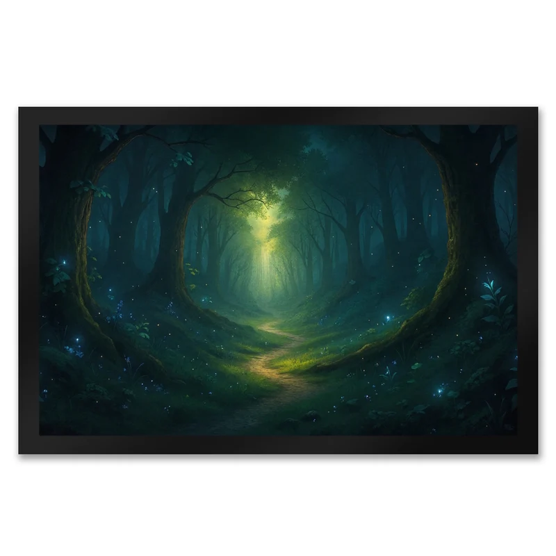 Mystischer Waldpfad Fußmatte in 35x50 cm für Naturfans