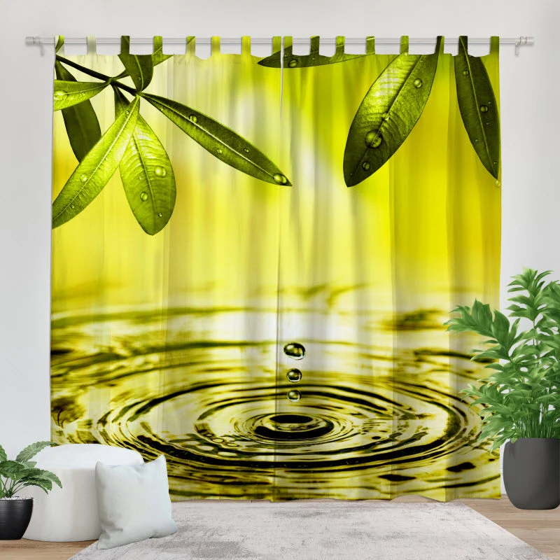 Fotovorhang "Blätter über Wasser"