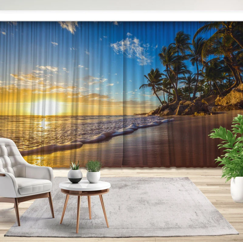 Fotovorhang "Sonnenuntergang am Meer"