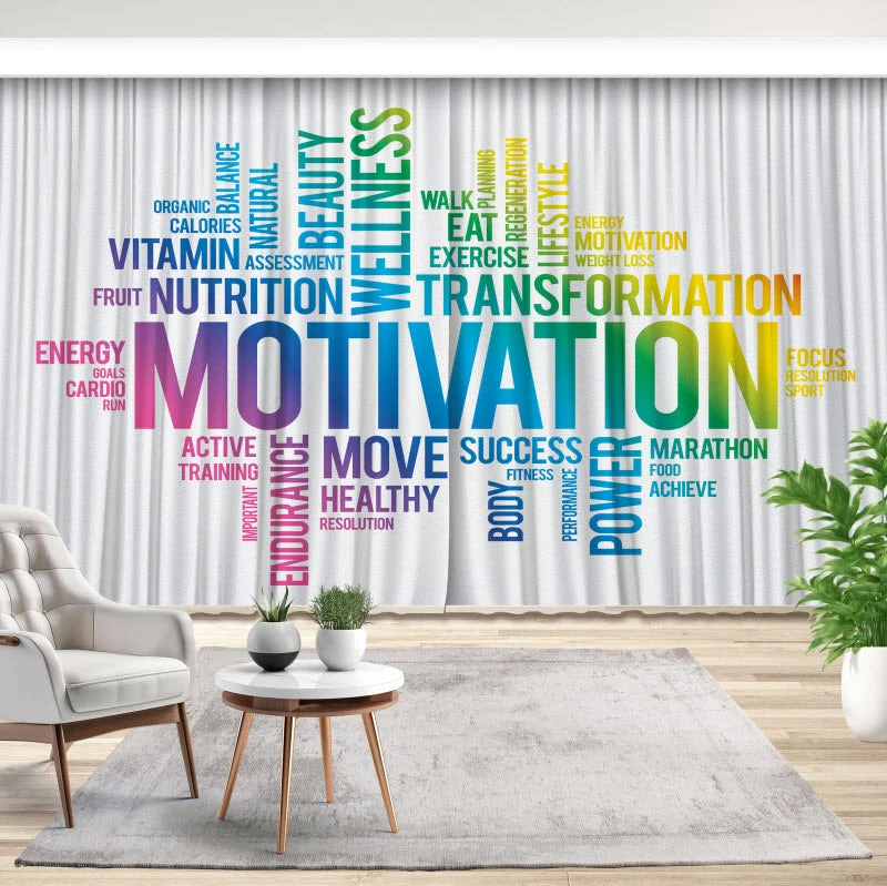 Fotovorhang "Motivationssprüche weiß"