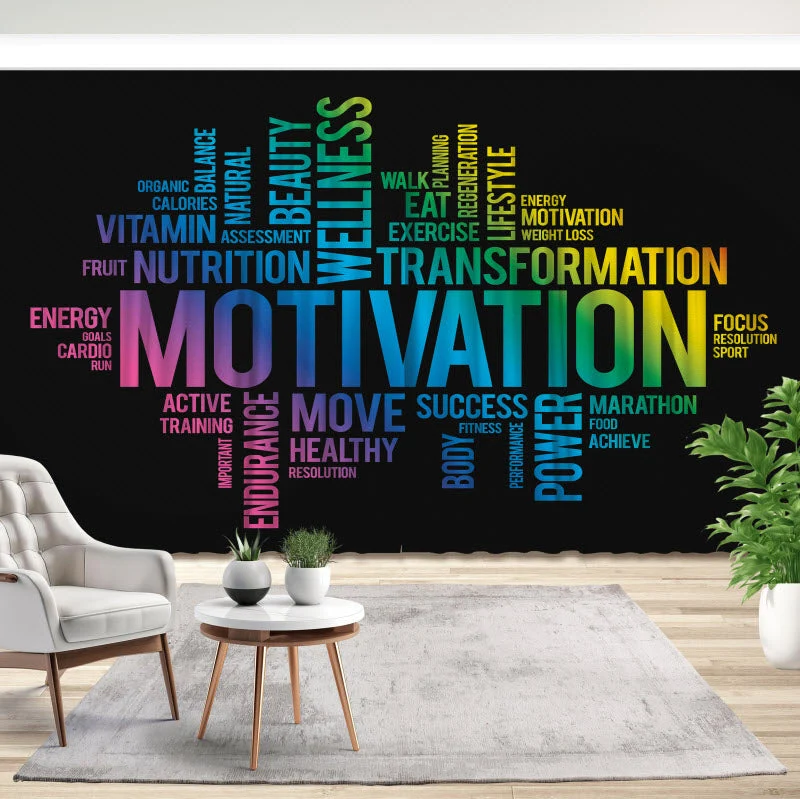 Fotovorhang "Motivationssprüche schwarz"