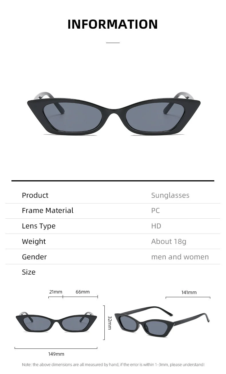 Damer moteriktig Cat-Eye solbrille med transparent ramme Luvikno