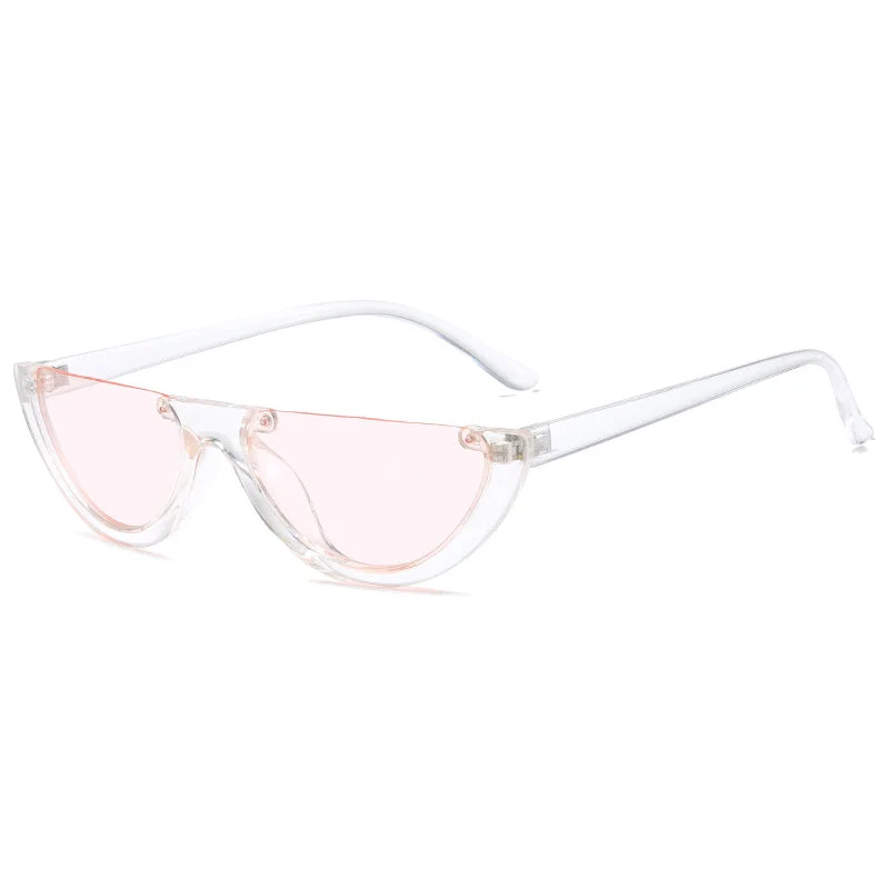 Dame trendy Cat-Eye solbriller med gjennomsiktig ramme Luvikno