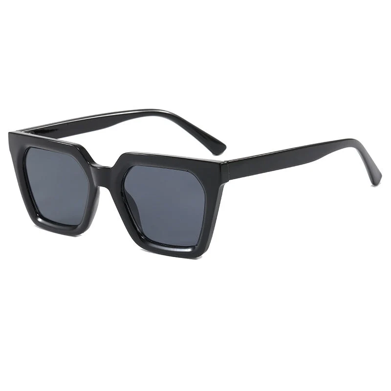 Dame moderne designer-solbrille med transparent ramme Luvikno