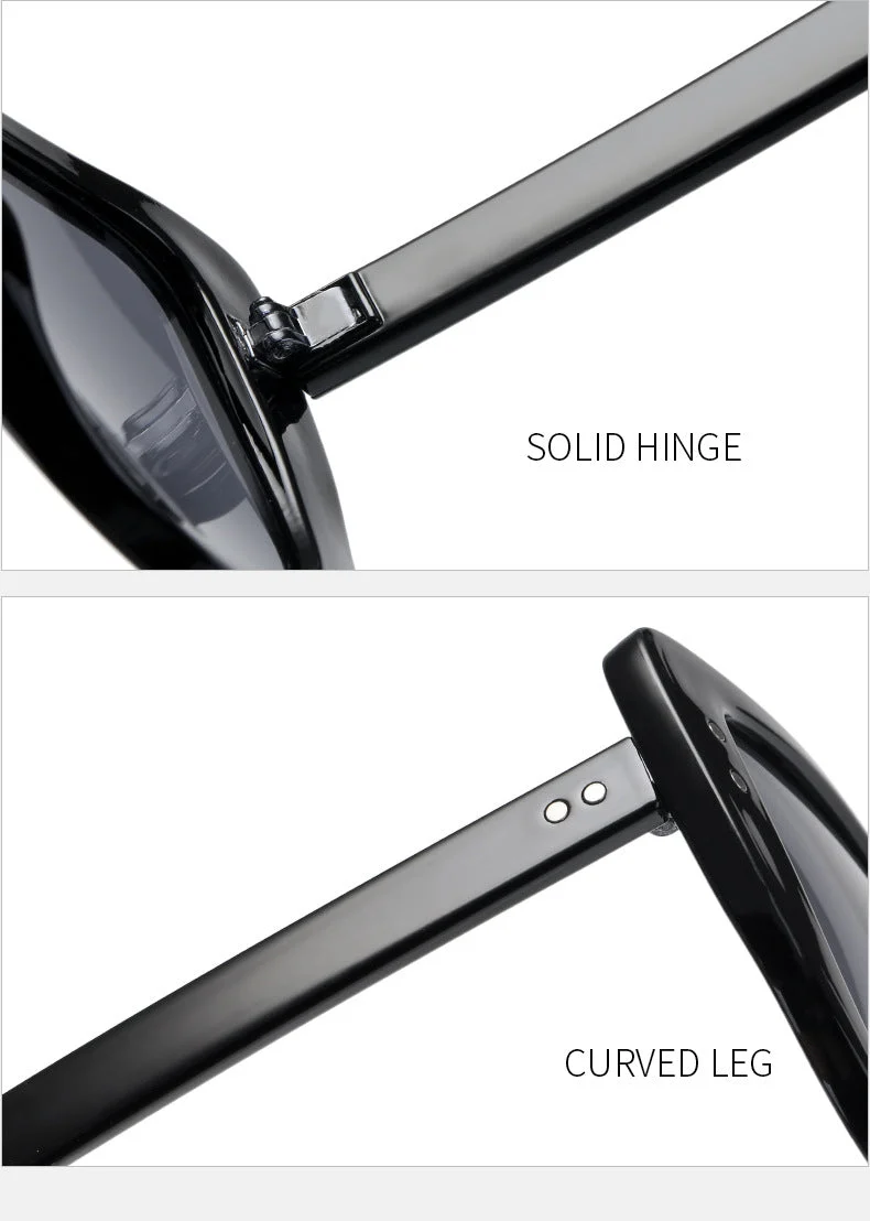 Damer glamorøs oversized solbrille med elegant gjennomsiktig ramme Luvikno