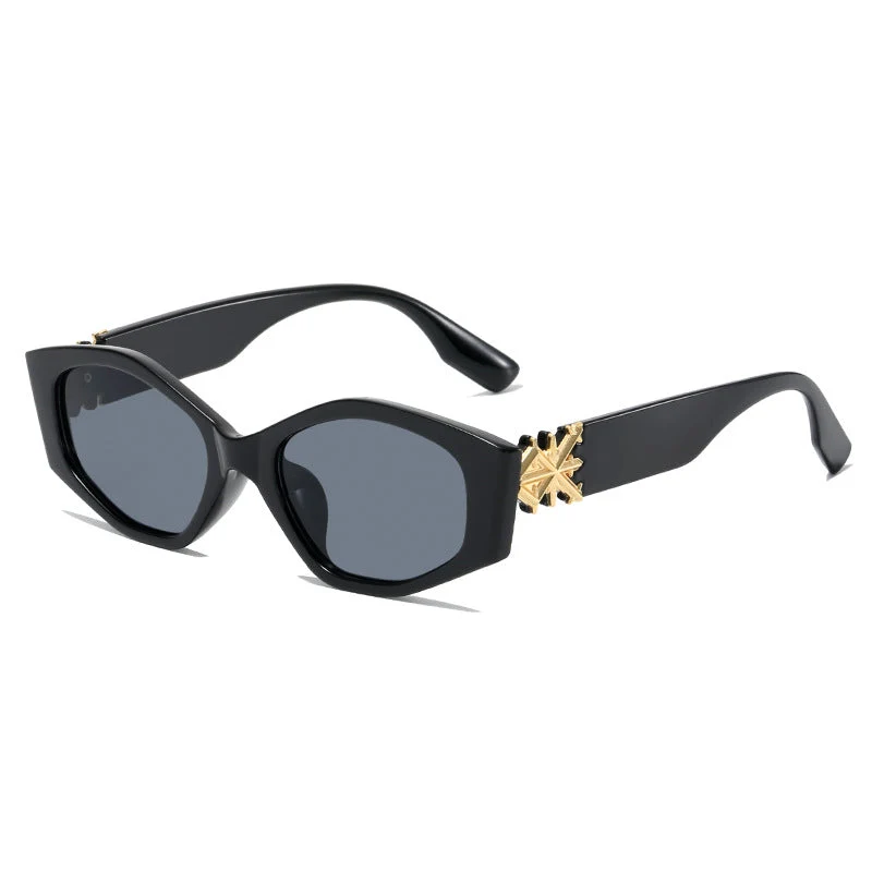 Dame geometrisk solbrille med luksuriøs detalj Luvikno
