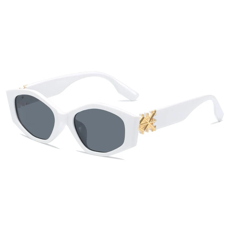 Dame geometrisk solbrille med luksuriøs detalj Luvikno