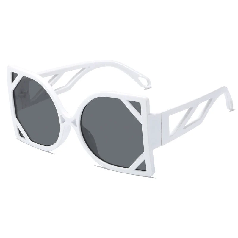 Dame geometrisk solbrille med eksklusiv design og UV-beskyttelse Luvikno