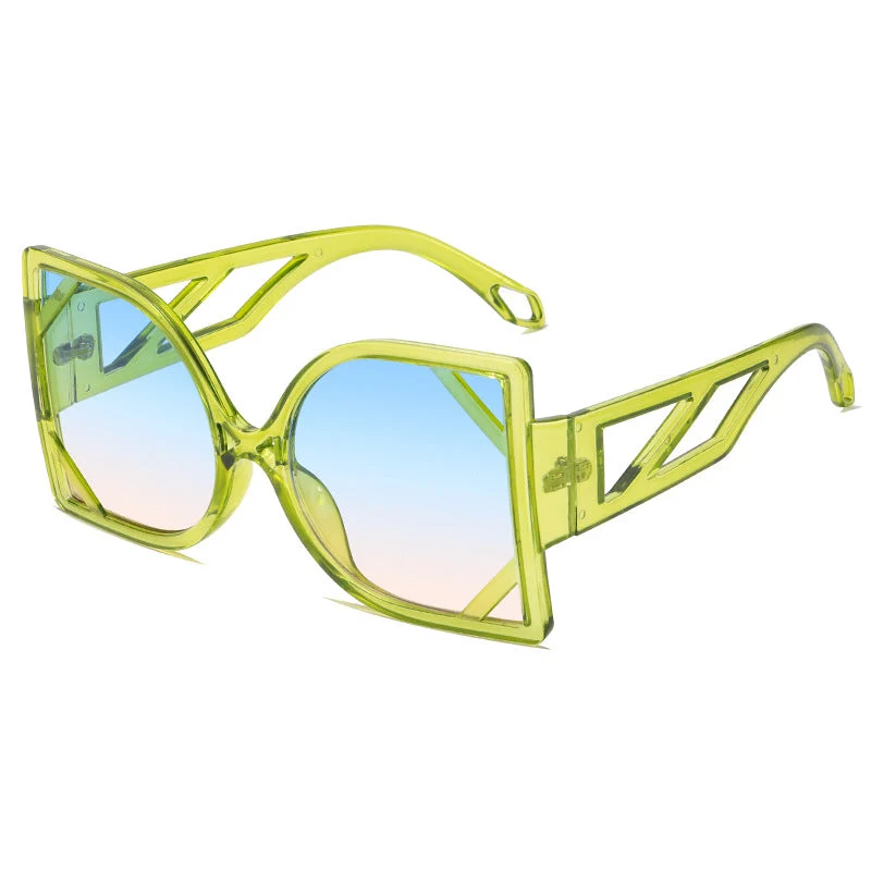Dame geometrisk solbrille med eksklusiv design og UV-beskyttelse Luvikno