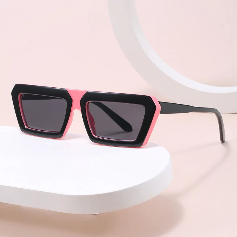 Dame geometrisk solbrille i trendy design Luvikno
