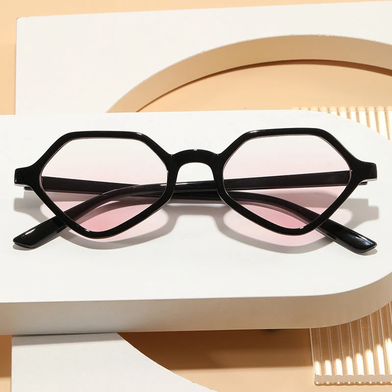 Dame Geometrisk Design-solbrille med speilte glass Luvikno