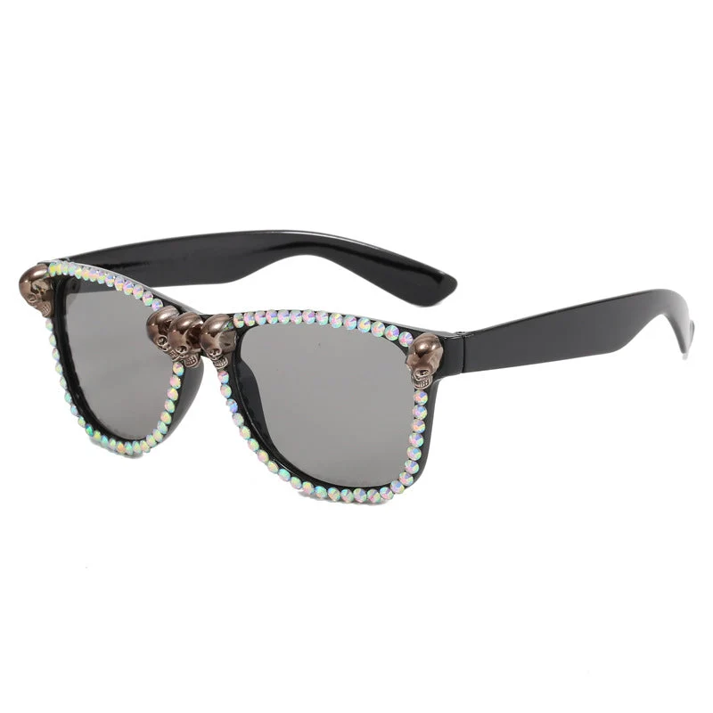 Dame ekstravagant solbrille med krystalldekorasjoner Luvikno