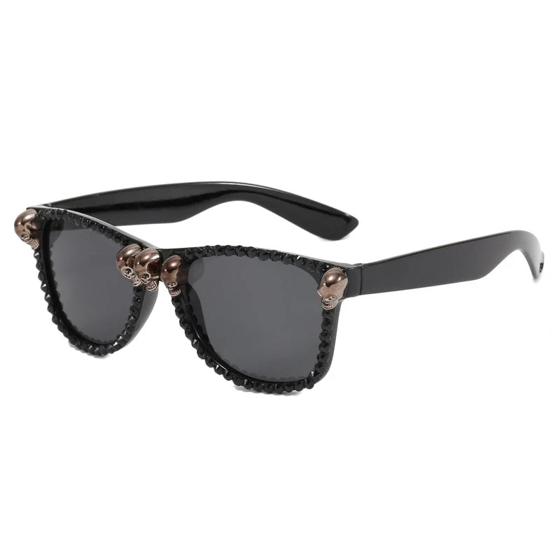 Dame ekstravagant solbrille med krystalldekorasjoner Luvikno