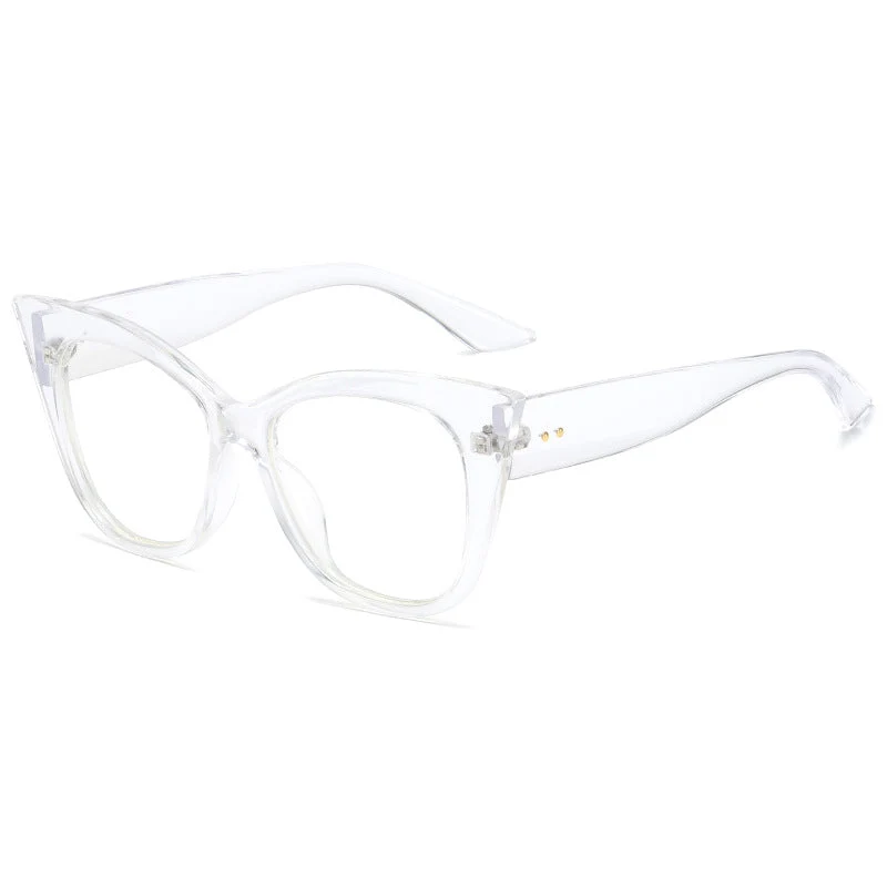 Dame ekstravagante Cat-Eye-solbriller med speilreflekterte linser Luvikno