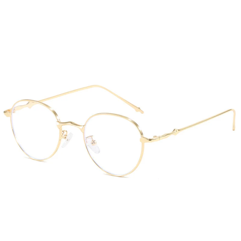 Dame elegante runde solbriller med moderne metallramme Luvikno