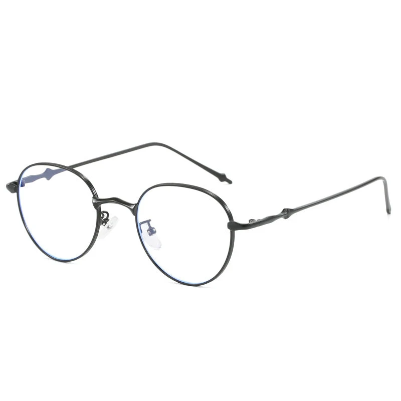 Dame elegante runde solbriller med moderne metallramme Luvikno