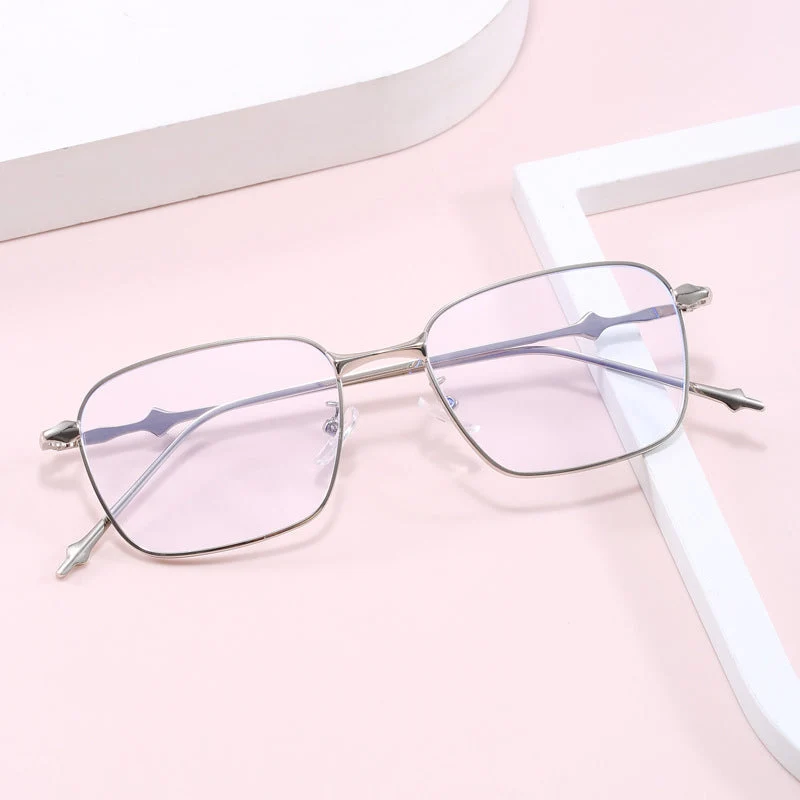 Dame elegant firkantet solbrille med høykvalitets metallramme Luvikno