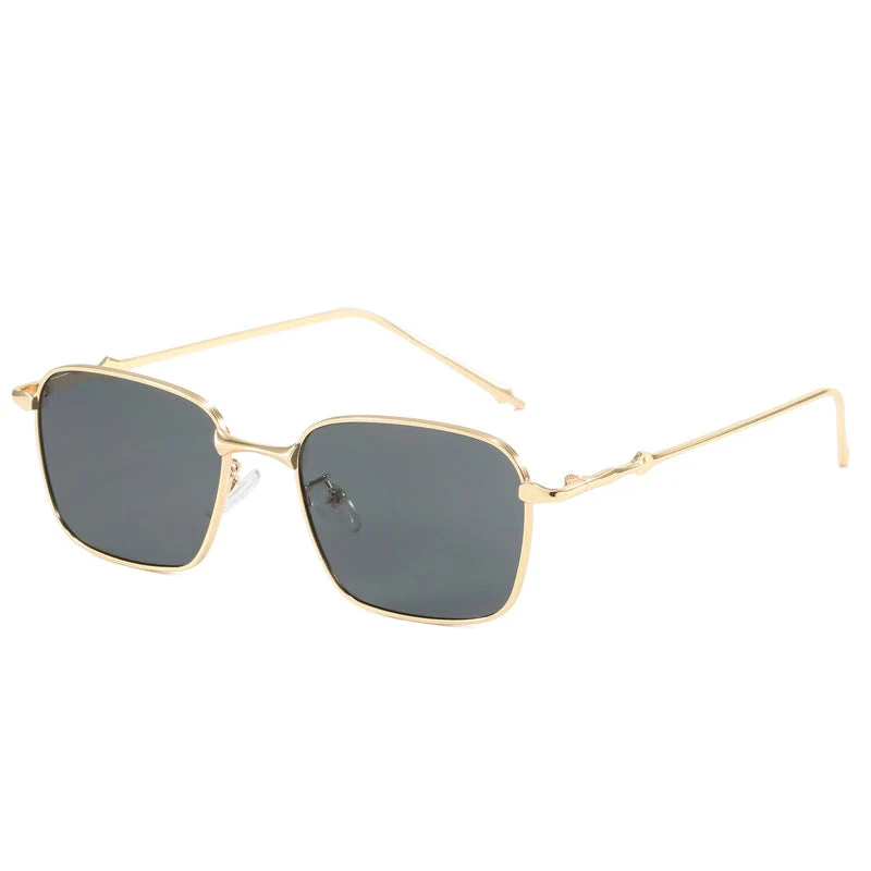 Dame elegant firkantet solbrille med høykvalitets metallramme Luvikno