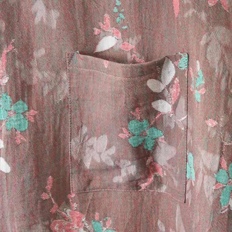 Kimono-Bademantel aus Baumwollgaze mit Vintage-Blumenmuster