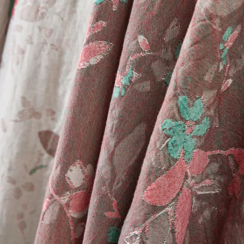 Kimono-Bademantel aus Baumwollgaze mit Vintage-Blumenmuster