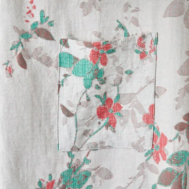 Kimono-Bademantel aus Baumwollgaze mit Vintage-Blumenmuster