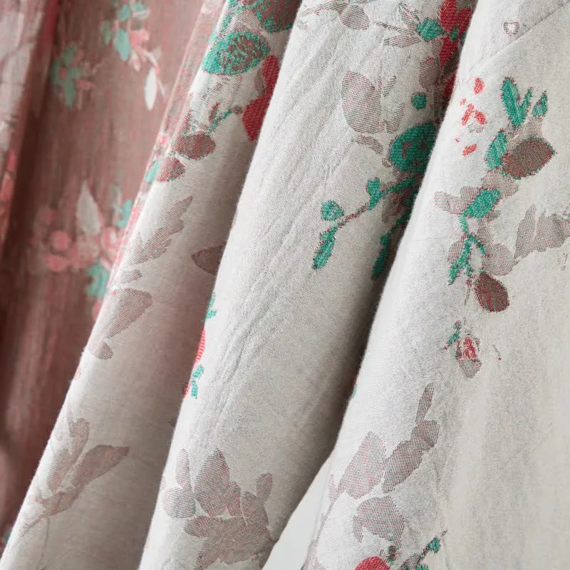 Kimono-Bademantel aus Baumwollgaze mit Vintage-Blumenmuster
