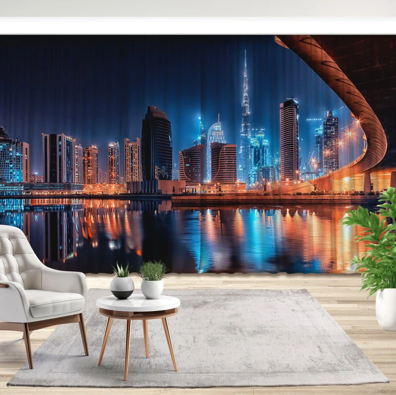 Fotovorhang "Dubai in der Nacht"