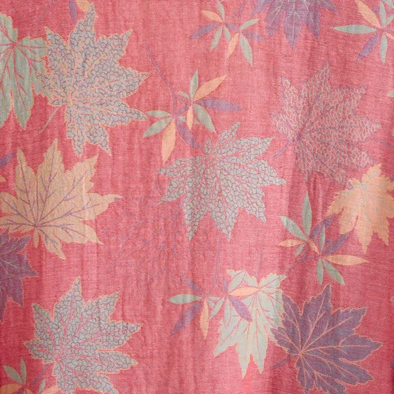 Kimono-Bademantel aus doppellagigem Baumwollgewebe mit Ahornblattmuster