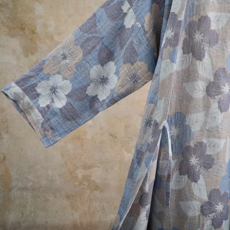 Kimono-Bademantel aus Baumwollgaze mit Kirschblütenmuster