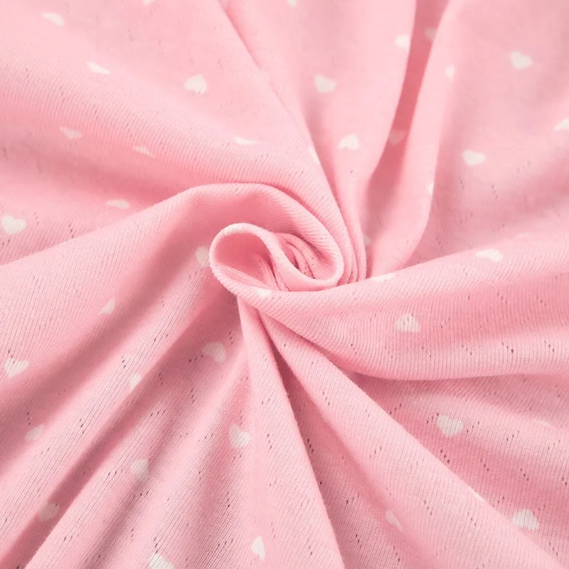 Pyjama-Bademantel mit Herzchenmuster und Rüschen
