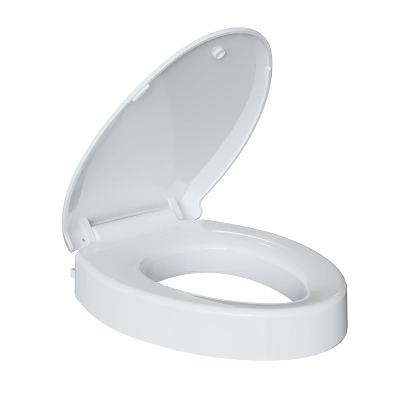 Garvee Sedile WC Allungato Rialzato con Chiusura Lenta, Cerniere Antiscivolo, Plastica Durevole per Anziani e Disabili, Montaggio Rapido, Comfort Ergonomico
