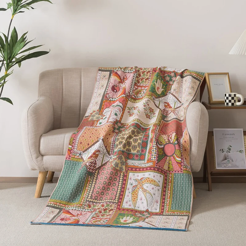 Badetuch aus Baumwollgaze im Boho-Vintage-Stil