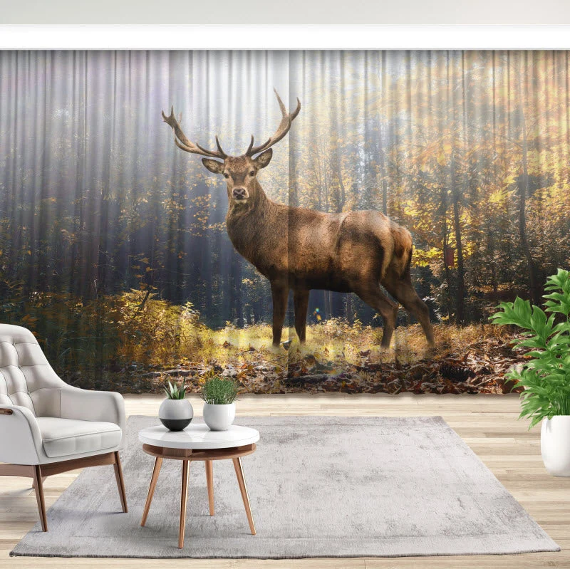 Fotovorhang "Hirsch im Wald"