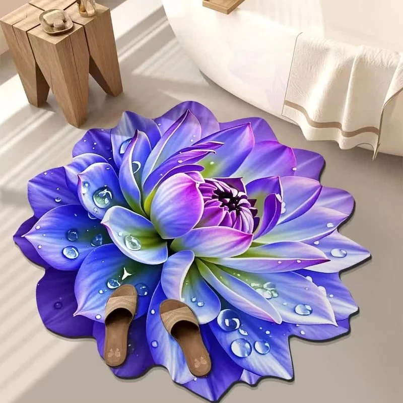 Bunter Teppich mit floralem 3D-Effekt