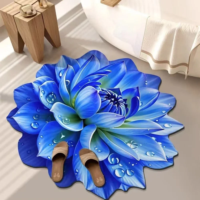 Bunter Teppich mit floralem 3D-Effekt