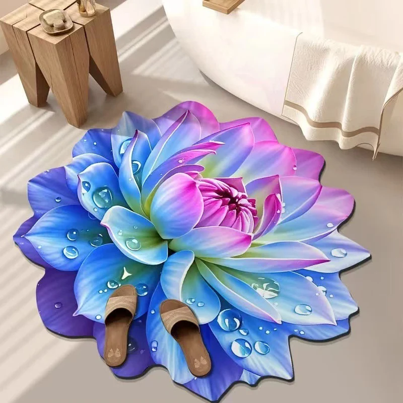 Bunter Teppich mit floralem 3D-Effekt