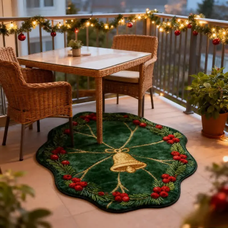 Weihnachtsglocken-Teppich in Form eines Lotusblatts