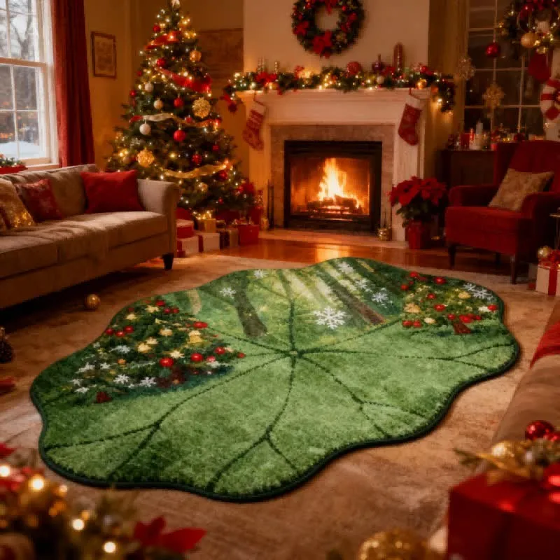 Weihnachtsbaumteppich in Form eines Lotusblatts