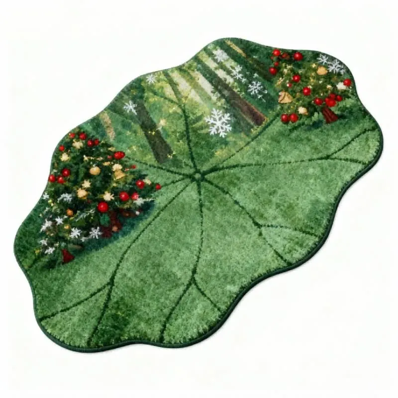 Weihnachtsbaumteppich in Form eines Lotusblatts