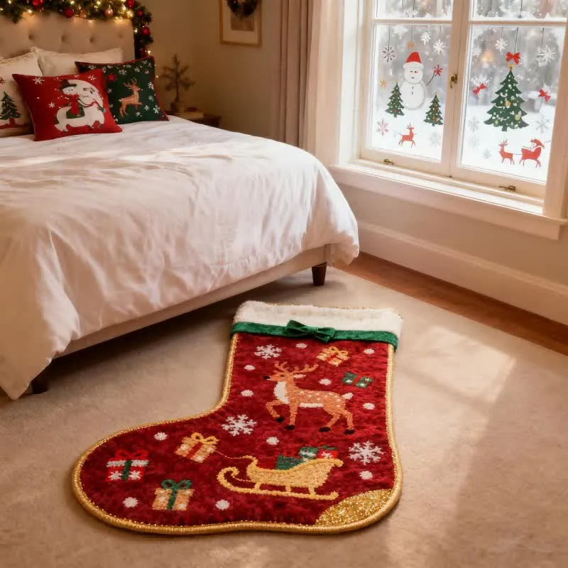 Weihnachtlicher, strumpfförmiger Teppich
