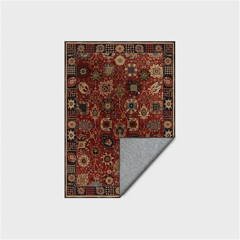 Ownkoti Vintage Perser-Rechteck-Waschbarer Teppich