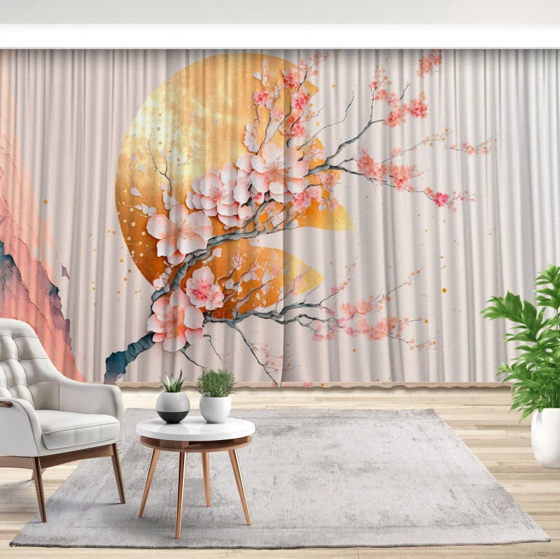 Fotovorhang "Abstraktes Design - Sakura Blüte"