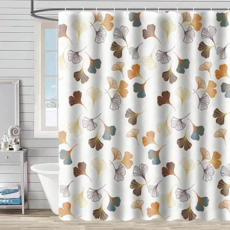 Eleganter Duschvorhang mit Ginkgoblatt-Motiv